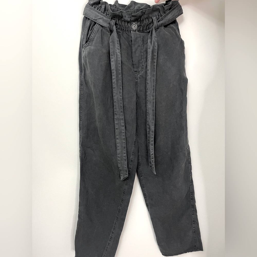 Aerie faded black paper bag pants